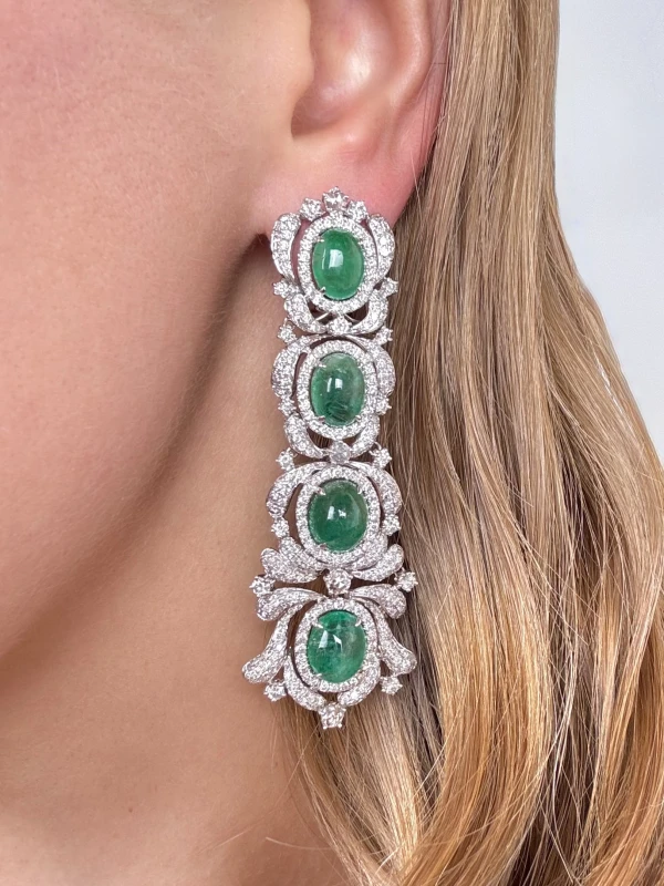 RalfDiamonds EMERALD 21.48 CT AND DIAMOND 7.63 CT EARRINGS RD5863 2