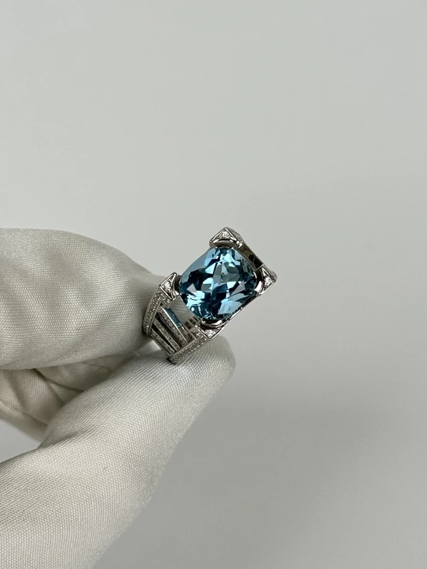 Harry Winston SUSPENSION RING, AQUAMARINE 5.18 CT (SIZE 54) HW5.18CT 3