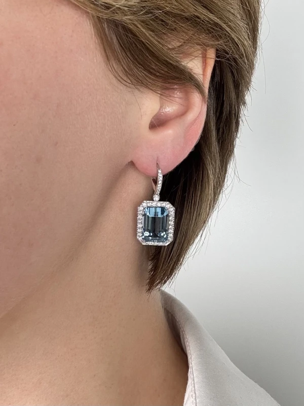 Tiffany & Co AQUAMARINE AND DIAMOND EARRINGS 14.30 CT AQUAMARINE 5