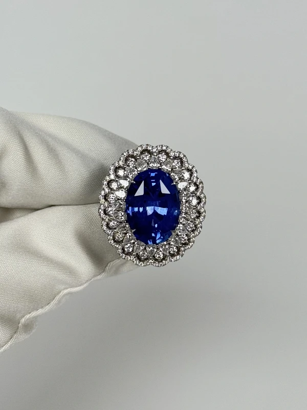 СЕРЬГИ NO NAME КОЛЬЦО С САПФИРОМ 15.46 CT CORNFLOWER 15.46 CT  CORNFLOWER 2