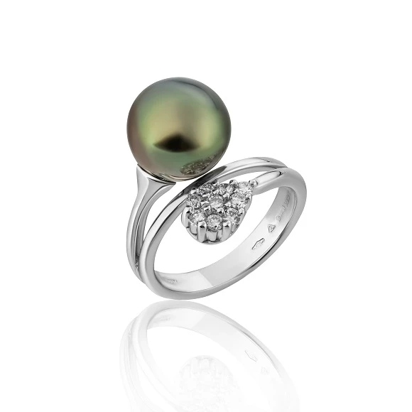 COCTAIL PEARL & DIAMOND RING