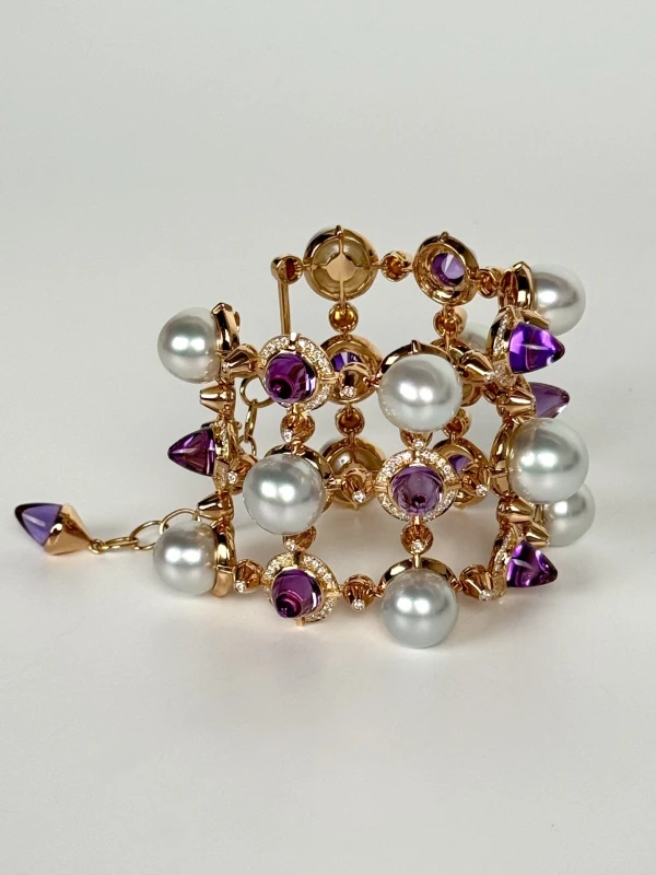 Jacob & Co БРАСЛЕТ С ЖЕМЧУГОМ, АМЕТИСТАМИ И БРИЛЛИАНТАМИ J&CO 5