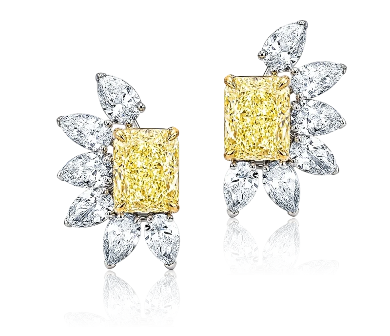 RADIANT DIAMOND 3.01-3.04 CT W to X—Y to Z/VS1-VS2 EARRINGS (GIA)