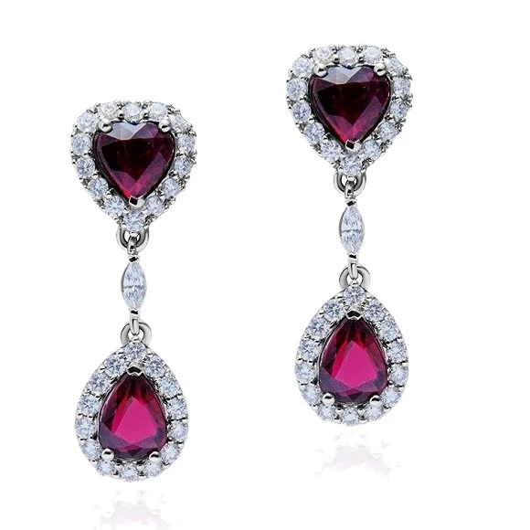 Earrings without a brand С РУБИНАМИ 2.03 СТ - 2.02 CT MOZAMBIQUE VIVID TO DEEP  2.03 - 2.02 CT 