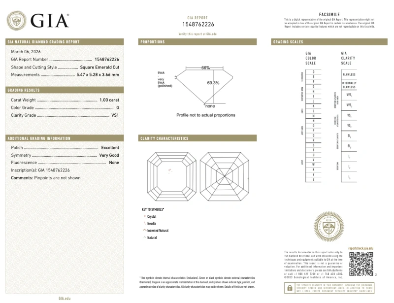 Earrings without a brand ASSCHER DIAMOND 1.00-1.00 CT G/VS1 EARRINGS (GIA) AS1.00-1.00CT G/VS1 4