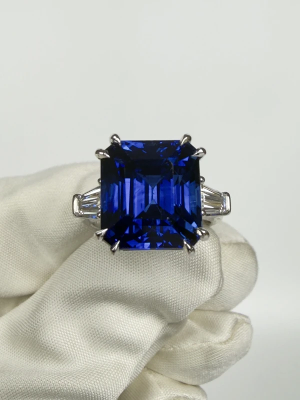 No name OCTAGONAL SAPPHIRE 15.05 CT ROYAL BLUE RING (GRS) sp15.05ct 3
