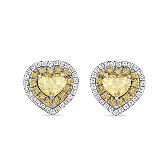 СЕРЬГИ NO NAME С БРИЛЛИАНТАМИ 1,01 CT Fancy Yellow / SI1 - 1,01 CT Fancy Yellow / VS2 1,01 Fancy Yellow / SI1