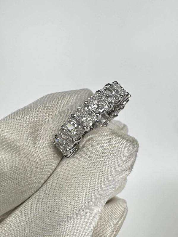No name ETERNITY RADIANT DIAMOND 5.45 CT D-G/INTERNALLY FLAWLESS-VS2 RING (SIZE 51) GIA nn5.45ct 2