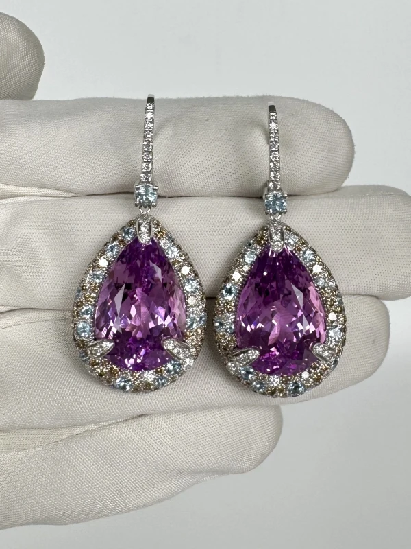 Verdi Jewellery Kunzite 37.79 ct Earrings A32A 3
