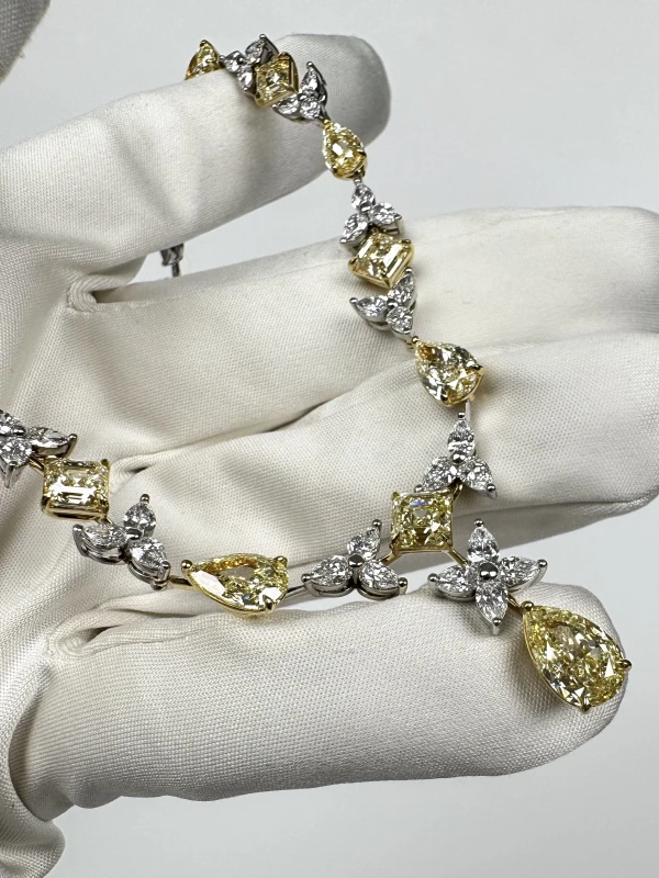 No name LIGHT YELLOW DIAMOND NECKLACE 36.57 CT NN 36.57 CT 6