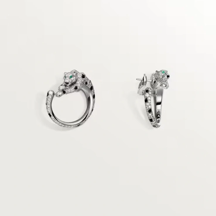 Cartier Panthère de Cartier hoop earrings, paved H8000330 2