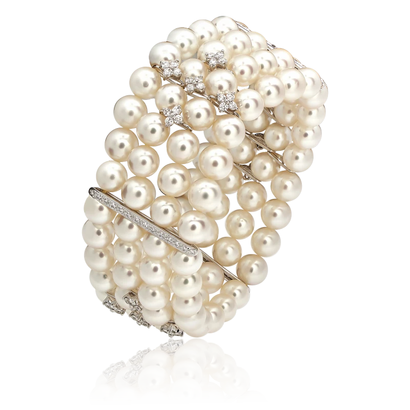 No name PEARL & DIAMOND SET 17.5-18.0 3