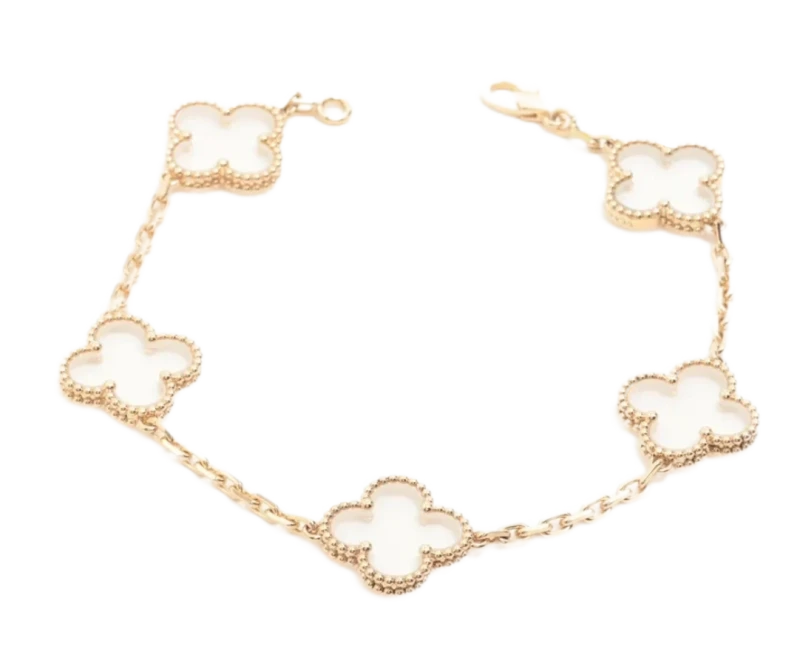 LIMITED EDITION VINTAGE ALHAMBRA 5 MOTIF ROCK CRYSTAL BRACELET