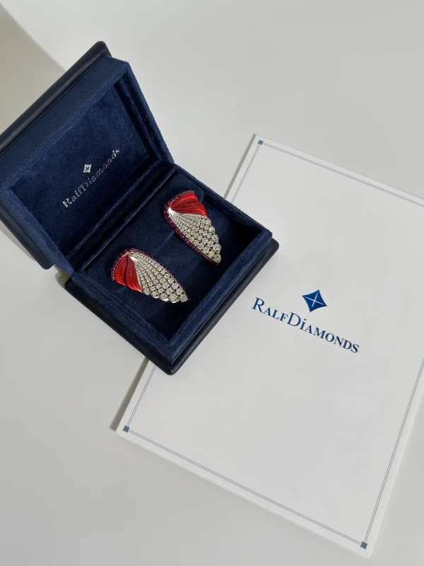 RalfDiamonds RUBY 3.36 CT & DIAMOND 7.14 CT EARRINGS RD2409 5