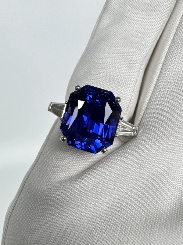 No name Sri Lanka SAPPHIRE 11.65 CT VIOLETISH - BLUE TO PURPLE RING (NOT HEATED) GRS NN11.65 4