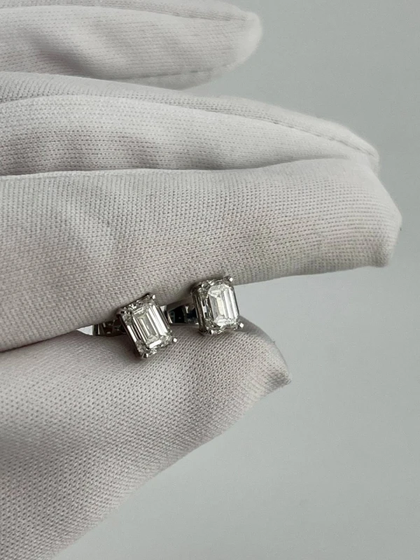 No name EMERALD CUT DIAMOND EARRINGS 1.00 CT G/VS2 1.00 CT G/VS2 3