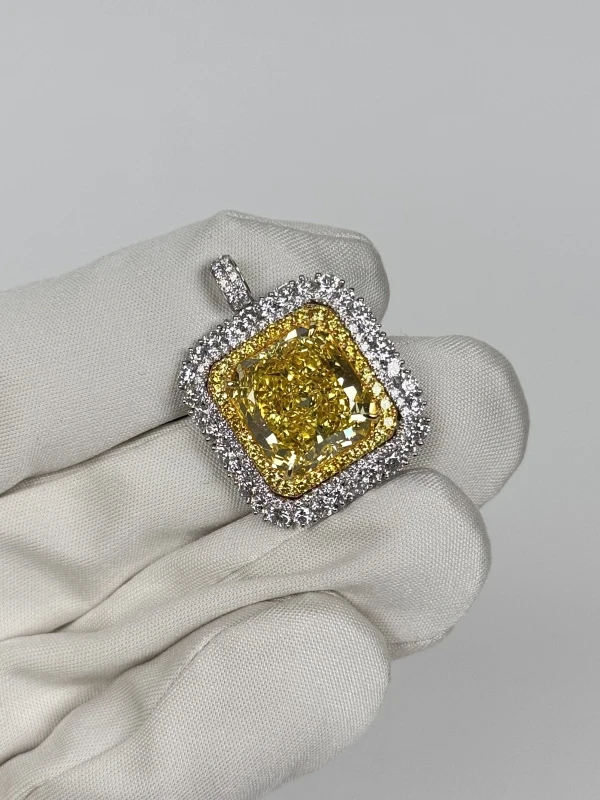 No name DIAMOND 11.12 CT FANCY VIVID YELLOW/VVS1 NECKLACE (GIA) NN11.12 4