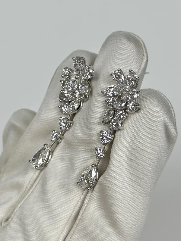 Graff Carissa Single Flower Earrings 10.02 CT RGE1094 3