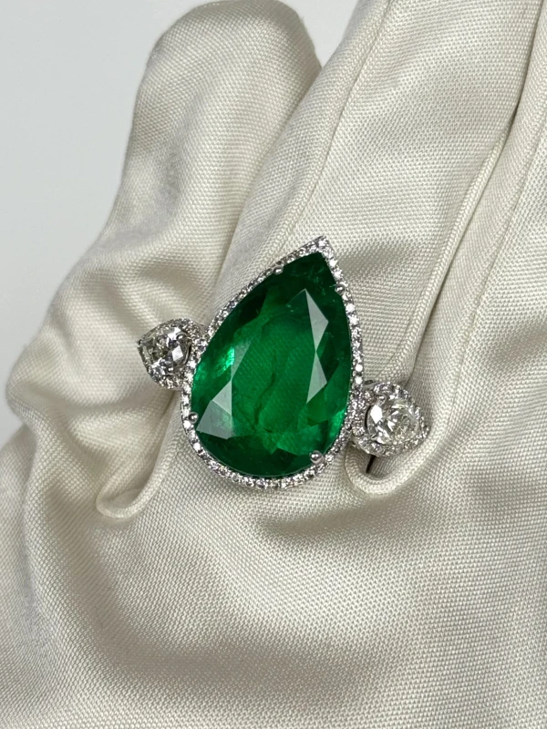 СЕРЬГИ NO NAME COLOMBIA EMERALD 21.14 CT MUZO GREEN RING (GRS) NN21.14 4
