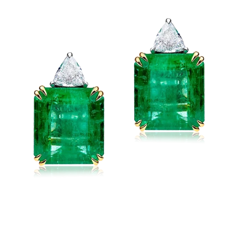 EMERALD EARRINGS 19.64 CT - 19.80 CT,  COLOMBIA
