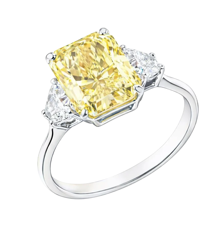 DIAMOND 4.59 CT FANCY LIGHT YELLOW/VS2 RING (SIZE 55)
