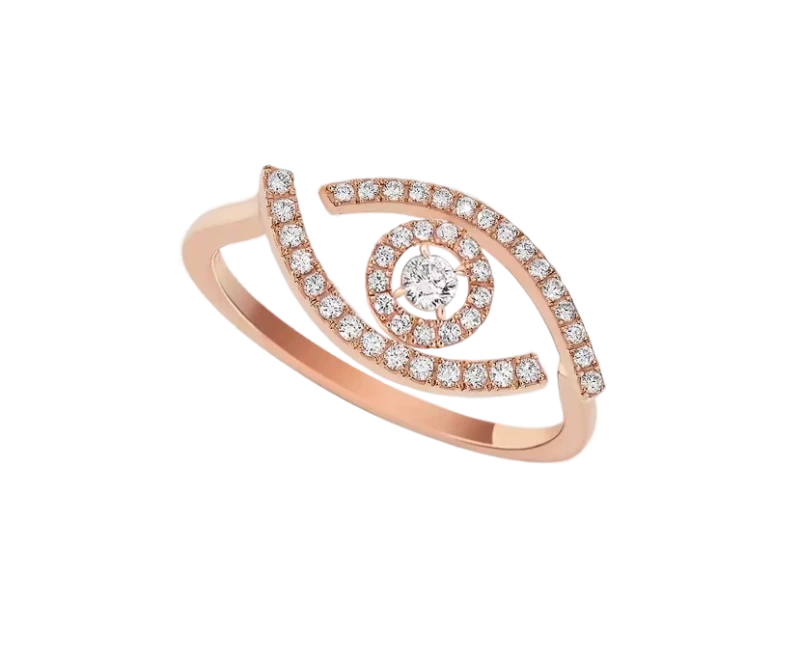 Lucky Eye Pavée Bague Diamant Or Rose (SIZE 51)