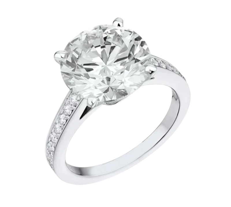 ROUND DIAMOND 5.19 CT F/VS1 RING (GIA)