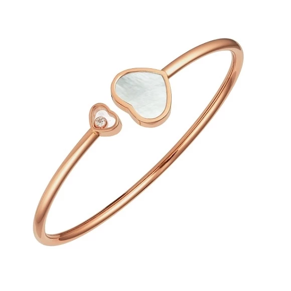 HAPPY HEARTS BANGLE, ROSE GOLD, MOTHER OF PEARL 