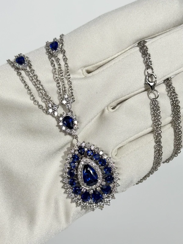 Verdi Jewellery SAPPHIRES AND DIAMOND NECKLACE KA732 3