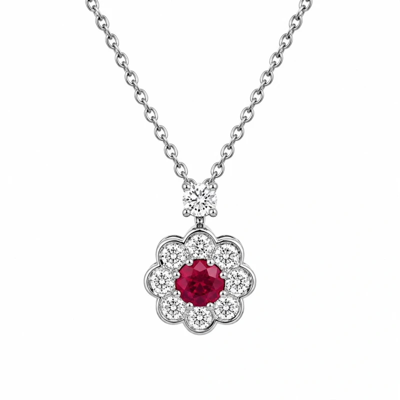 ROUND RUBY 0.30 CT PENDANT