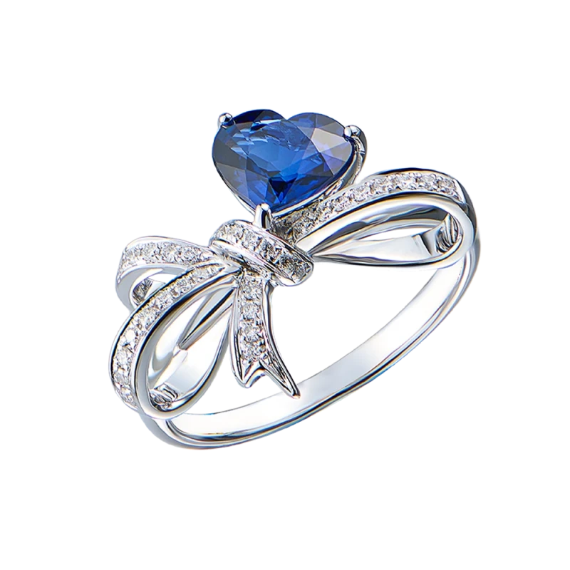 HEART SAPPHIRE 1.13 CT ROYAL BLUE RING (SIZE 52)