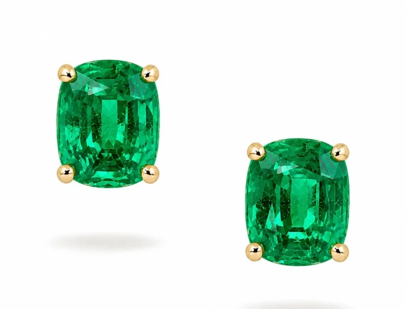 Emerald 2.45 - 2.76 ct Vivid Green Earrings (GRS)