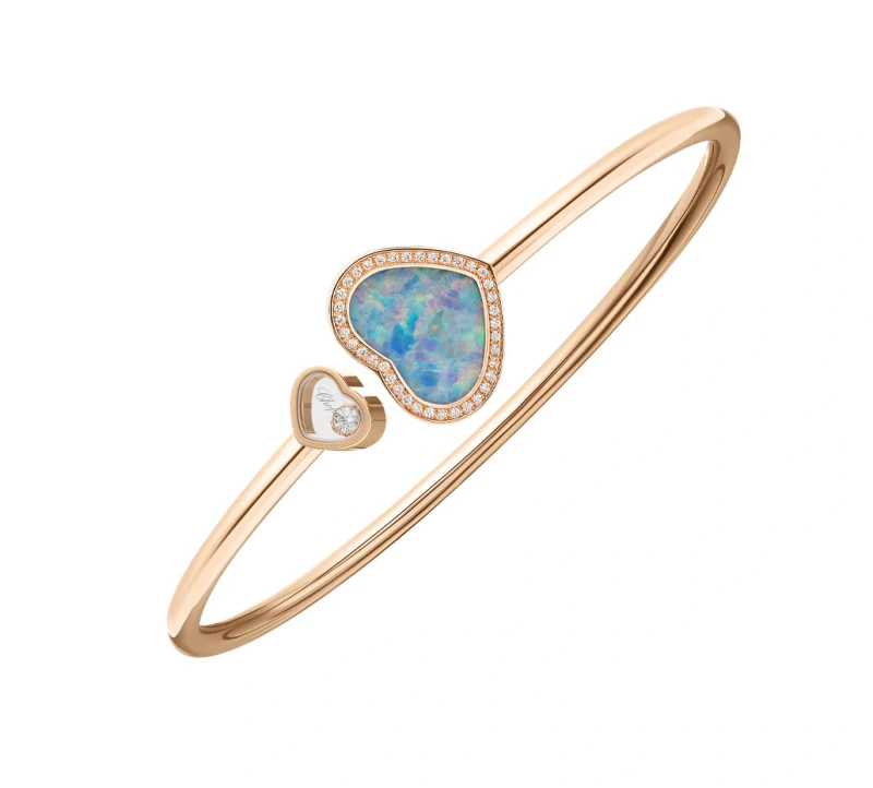HAPPY HEARTS BANGLE, OPAL (SIZE S)