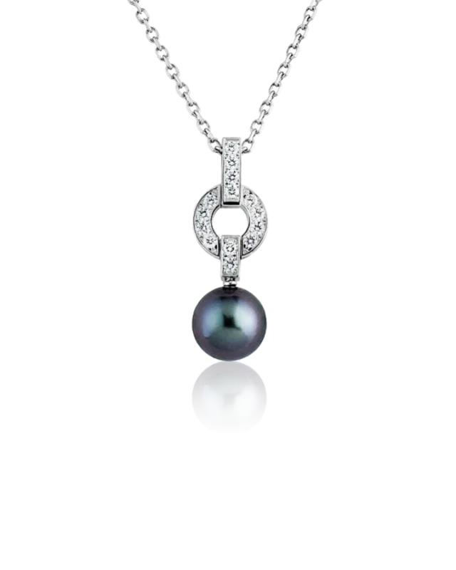 Cartier Himalia Diamond Tahitian Pearl Pendant Necklace B3038300 1
