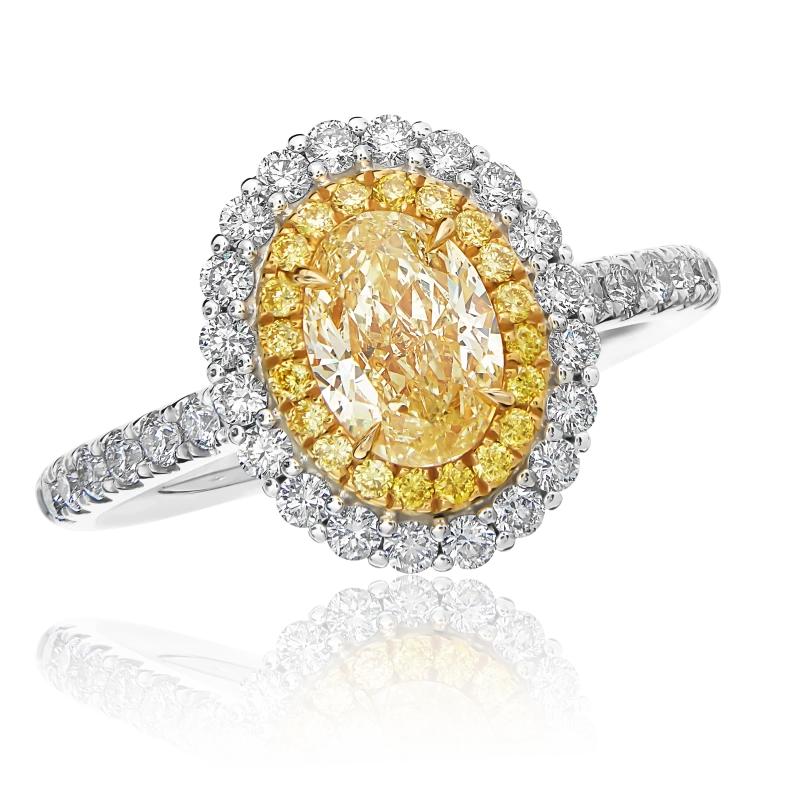 OVAL DIAMOND 1.02 CT FANCY LIGHT YELLOW/VS2 RING (GIA)