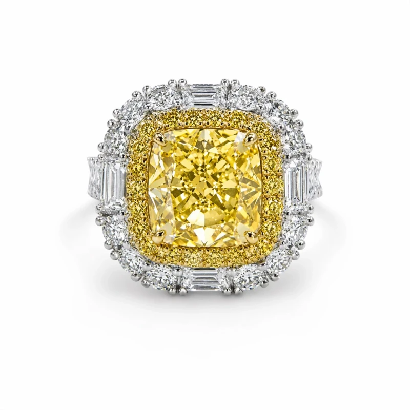 CUSHION DIAMOND 2.00 CT FANCY YELLOW/SI1