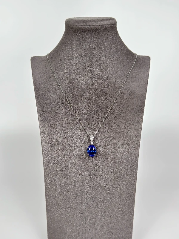 Harry Winston OVAL SAPPHIRE 9.05 CT BLUE NECKLACE (GIA) HW9.05 2