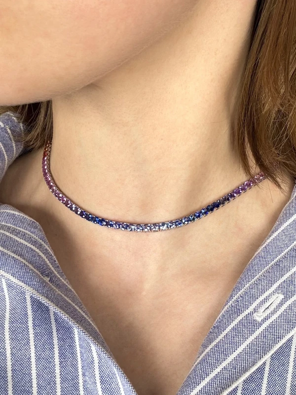 DeRosa MULTICOLOR SAPPHIRE 20.60 CT NECKLACE (SIZE 38.5) N518100 2