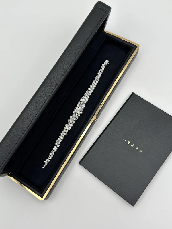 GRAFF WHITE ROUND & PEAR SHAPE DIAMOND  CARISSA BRACELET 11.98 CT RGB275 5
