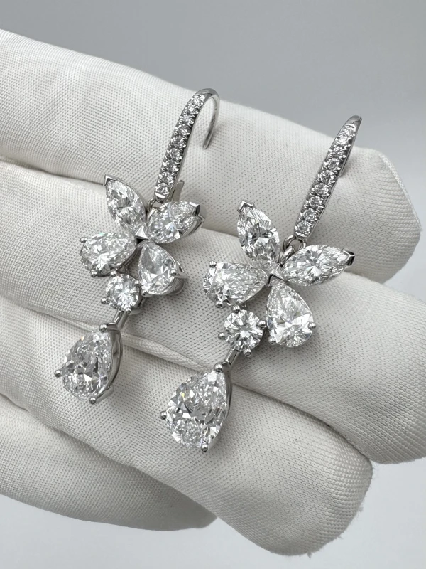 No name DIAMOND BUTTERFLY 8.13 CT D-F/VVS1-VS2 EARRINGS nn8.13ct 5