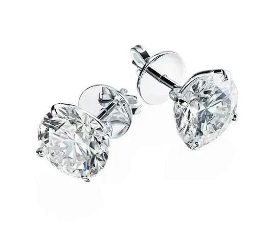 ROUND DIAMOND 1.00 - 1.00 F/VSS2-VS1 EARRINGS (GIA) EXEXEX