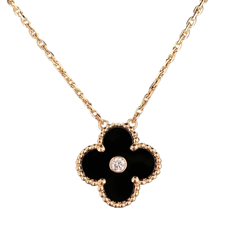 Onyx Vintage Alhambra Holiday Diamond Pendant