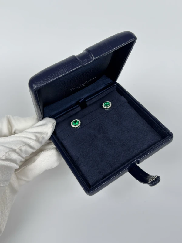 DeRosa EMERALD EARRINGS 0.99 - 1.28 CT VIVID TO INTENSE GREEN E468228 5