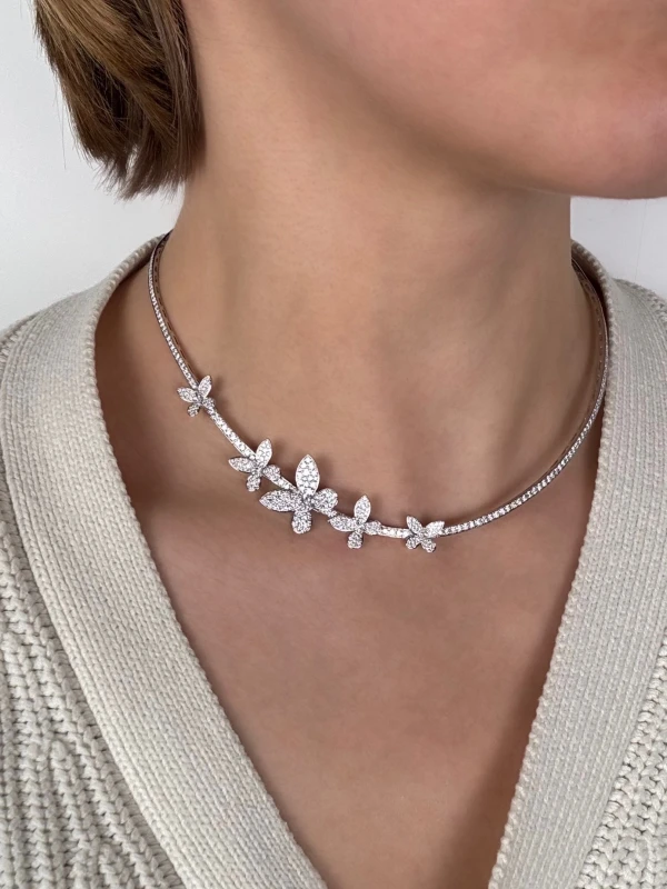 GRAFF Pavé Butterfly Abstract Diamond Necklace RGN891 2
