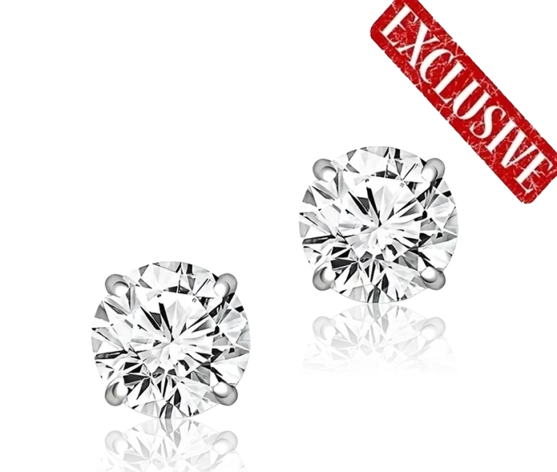 СЕРЬГИ-ПУСЕТЫ С БРИЛЛИАНТАМИ 4.09 - 4.02 CT G/VS2 (GIA) EXEXEX