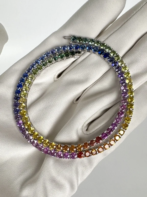 DeRosa MULTICOLOR SAPPHIRE 20.60 CT NECKLACE (SIZE 38.5) N518100 4