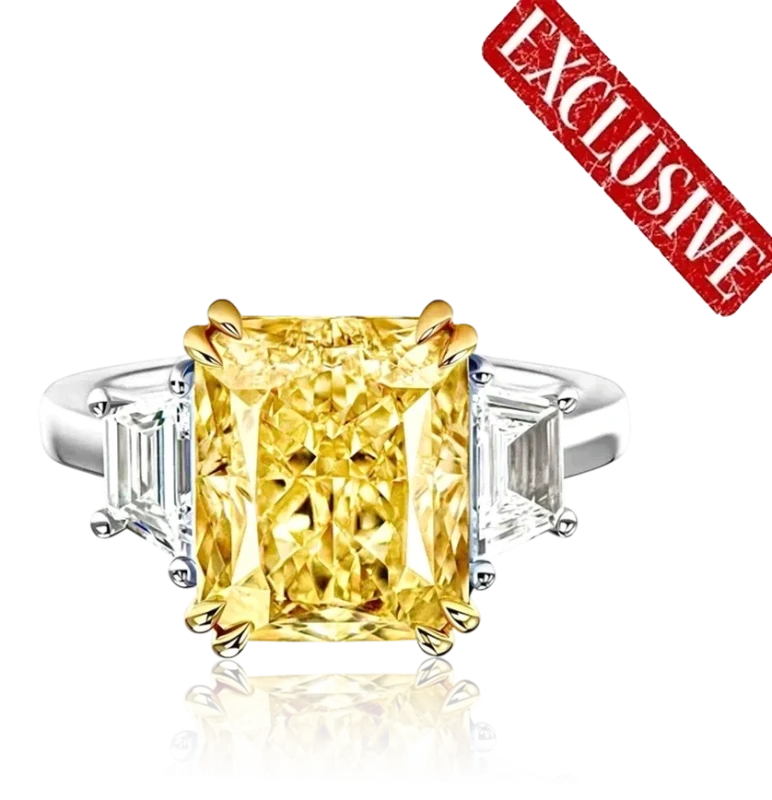 DIAMOND 8.08 CT FANCY VIVID YELLOW/VS2 RING (GIA)