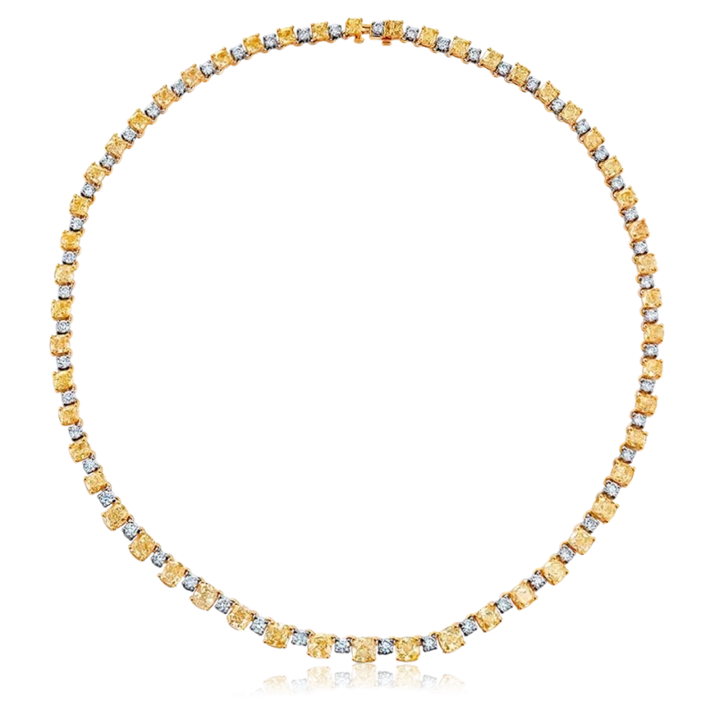 СЕРЬГИ NO NAME FANCY VERY LIGHT YELLOW DIAMOND NECKLACE 23.55 CT 19.98 CT 1