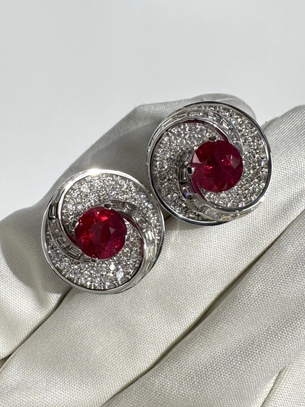 DeRosa RUBY ROUND EARRINGS 2.03 - 2.02 CT E184711282 5