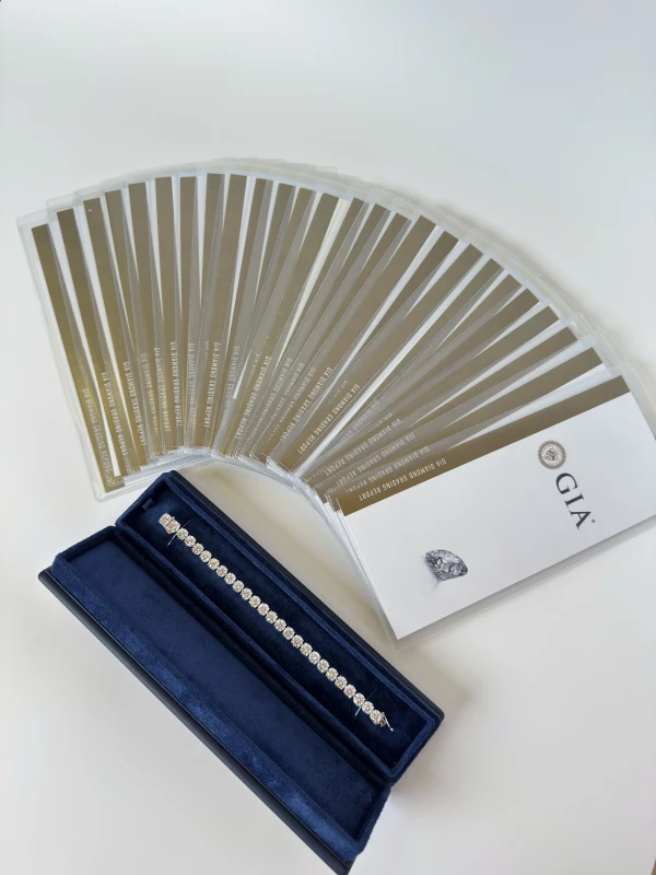 Earrings without a brand ROUND DIAMOND 28.41 CT BRACELET (GIA) EXEXEX 28.41 4